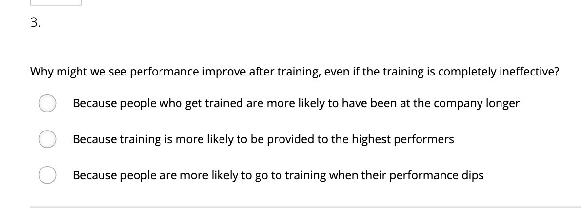  Why might we see performance improve after training, even if the