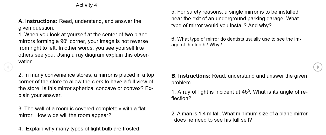 Activity 4 A. Instructions: Read, understand, and answerthe given question. 1.