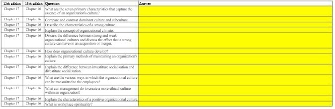 12ch adition 15th sedition Question Chapter 17 Chapter 16 What are