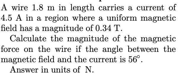What is the magnitude of the torque on the wire if there