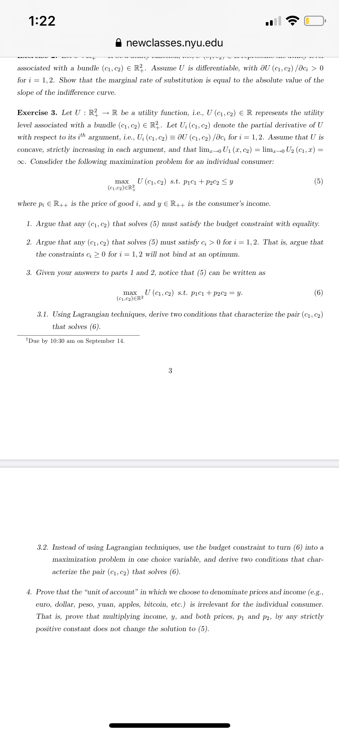 Question 3 & 4 please 1222 all '5' C} E newclasses.nyu.edu