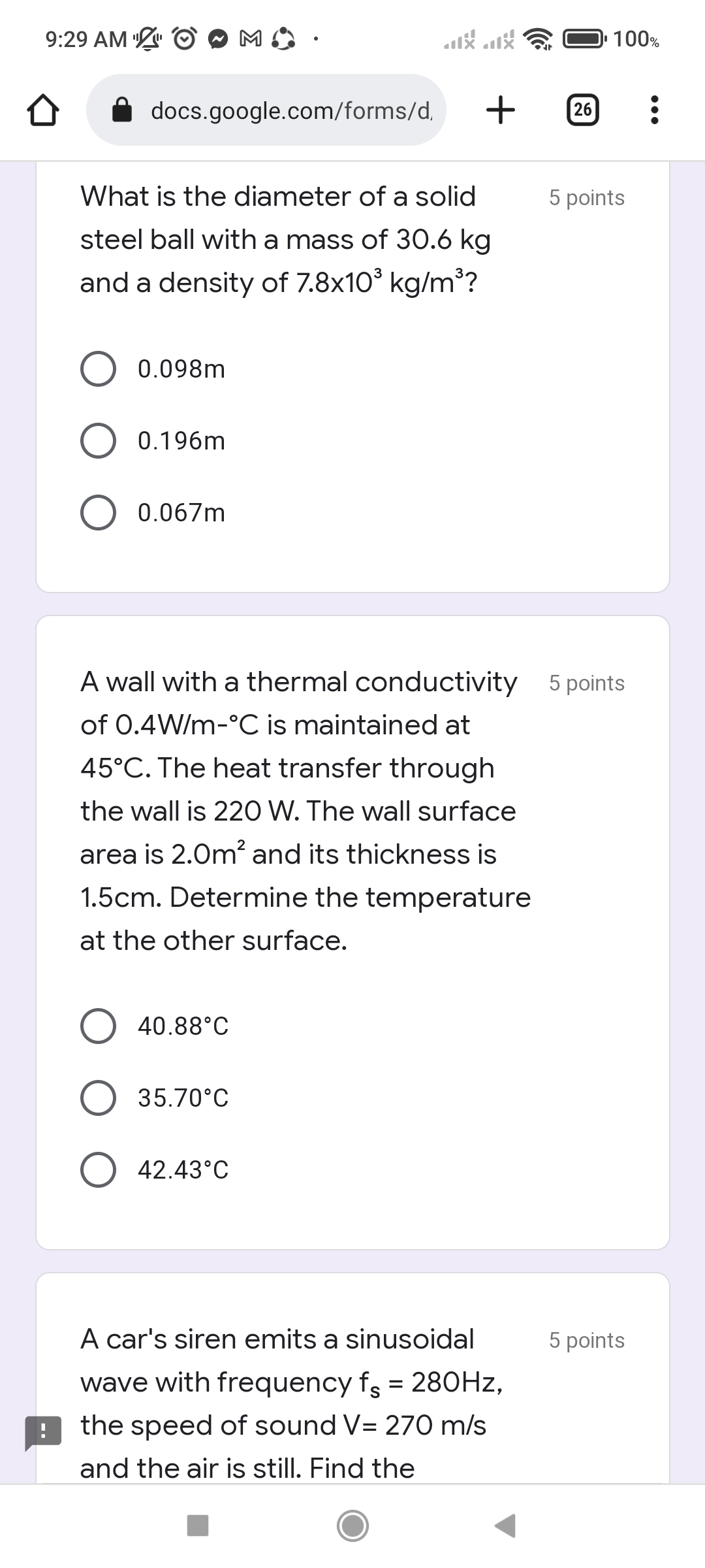  9:29 AM LOOMS . .X .* 100% docs.google.com/forms/d. + 26 .