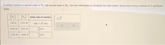  Please Help!! thank you! A certain reaction is second order in