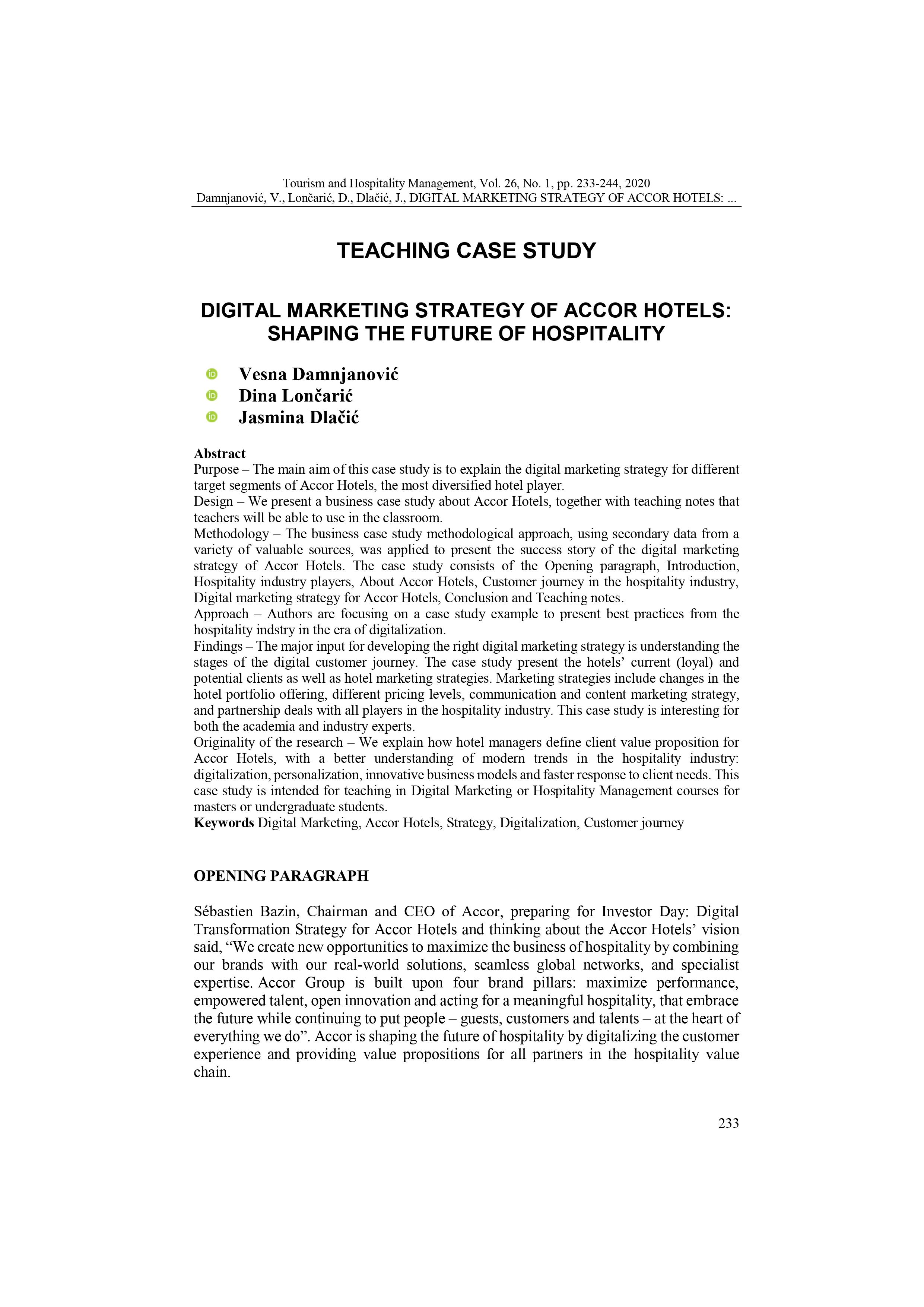 In this forum we will focus on Accor's use of digital technologies