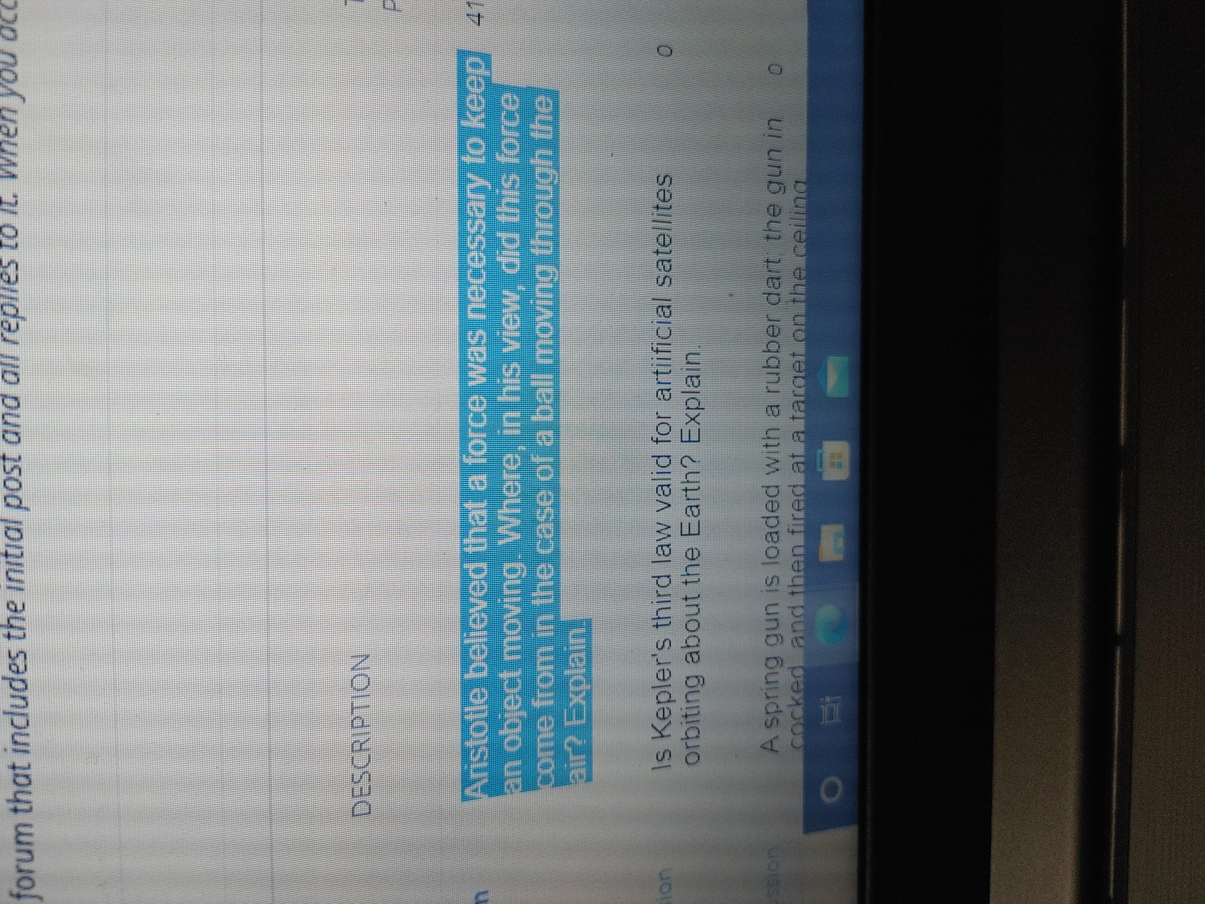 forum that includes the initial post and all replies to it