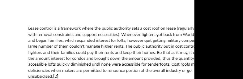  Lease control is a framework where the public authority sets a