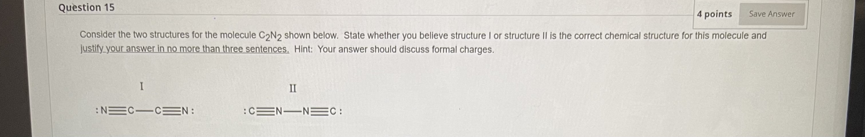  Consider the molecule C_(4)H_(5)N , which has the connectivity shown below