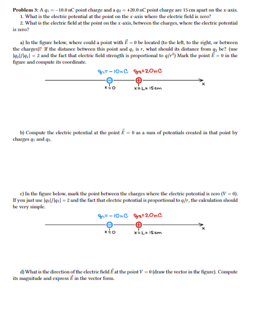  Problem 3: A qi = -10.0 nC point charge and a