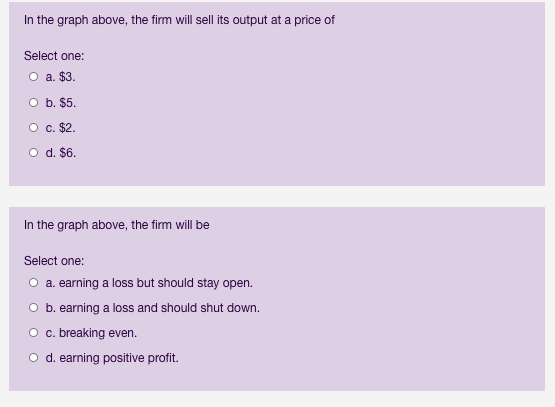 three questions: $ Demand, marginal revenue, and costs 8 SMC 6 ATC