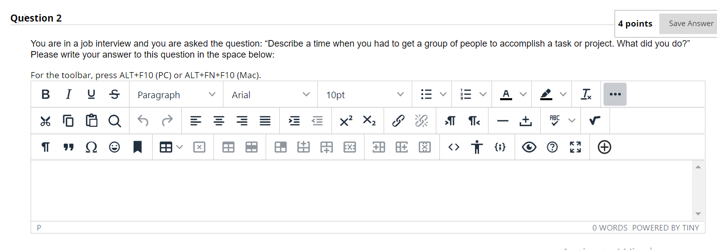 Action, result, considerations 0 Past, present, future 0 Situation, task, action, result