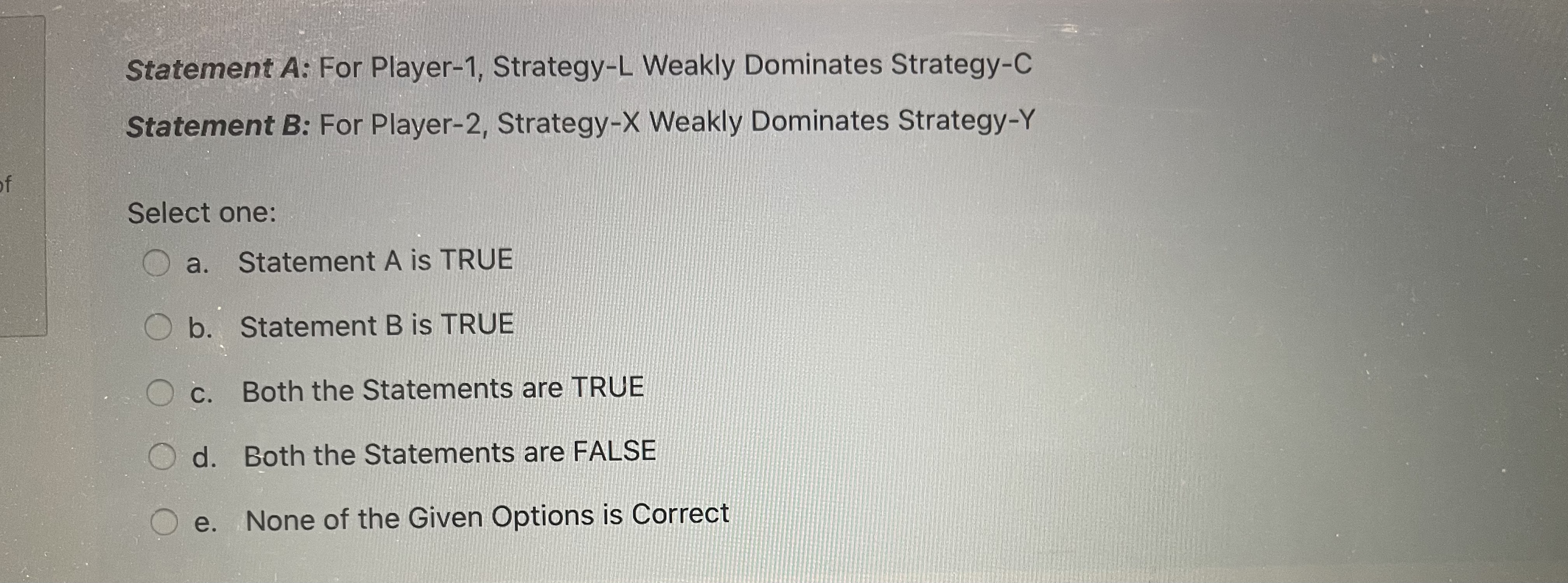 O b. Strategy C O. c. . Strategy X O d. Strategy