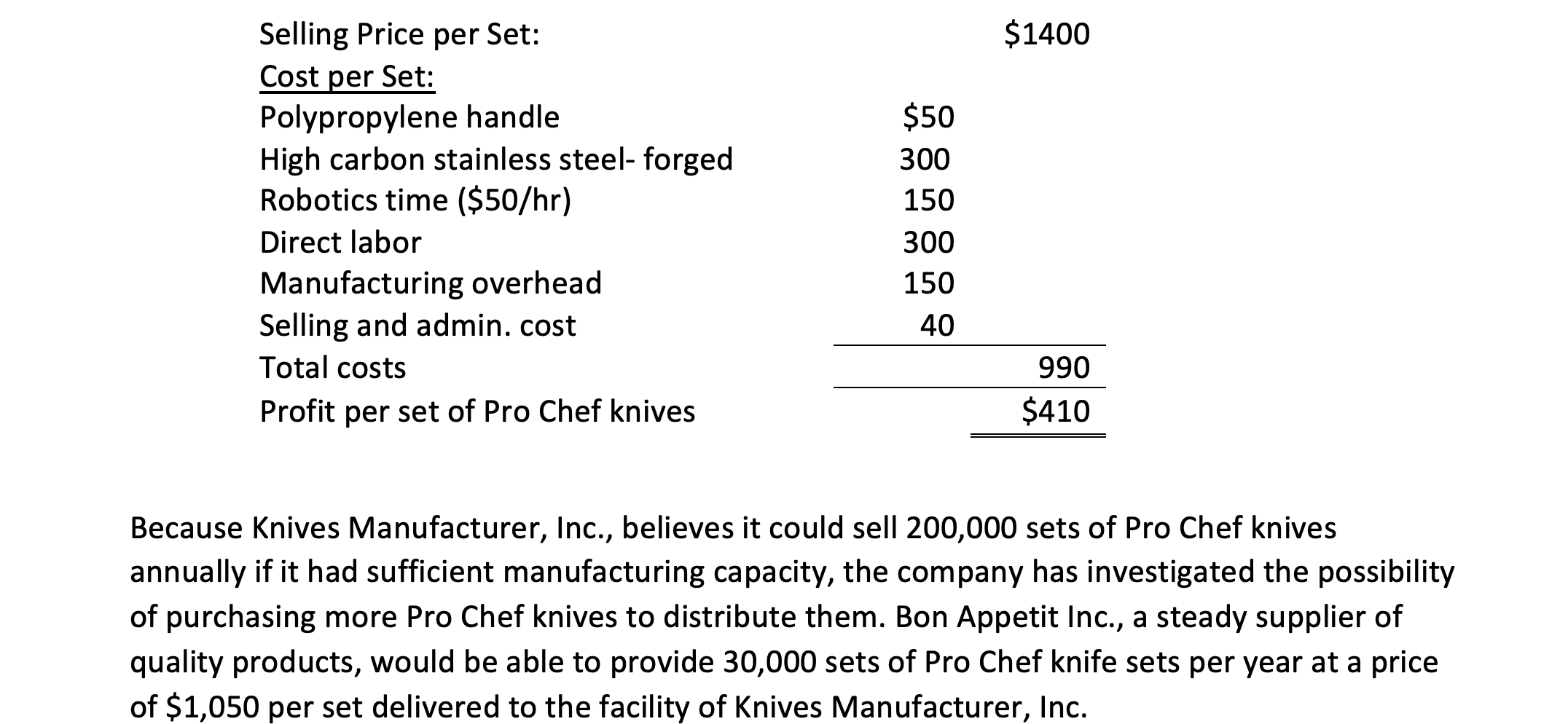 to the other alternative/alternatives under consideration? Thank you! Short-term Decision Making with