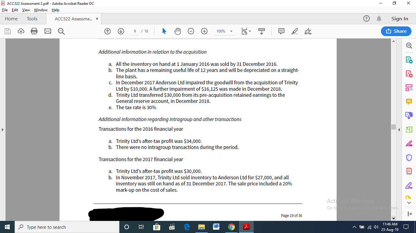 File Edit View Window Help Home Tools ACC322 Assessme... X Sign In