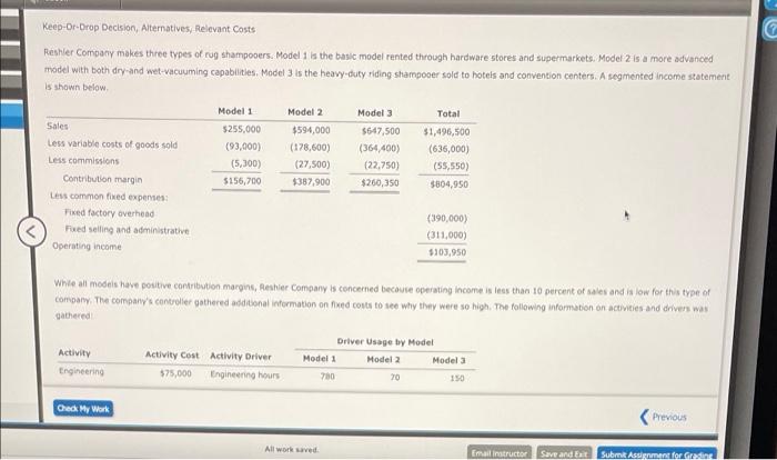 How do I figure out 2. & 3.? Keep-Or-Drop Decision, Alternatives, Relevant