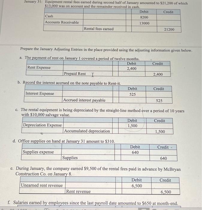 (using ' T ' accounts provided). Update " T account balances. 3)