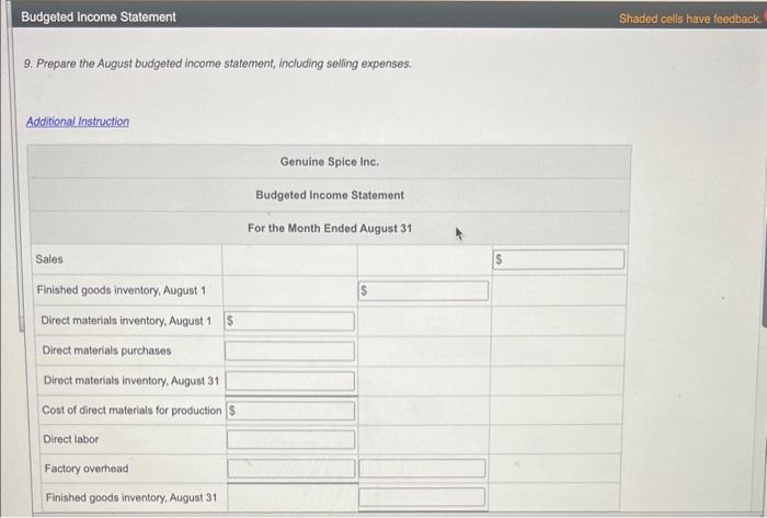 Facility lease Supplies Utilities Volume variance 1. Determine the fixed and variable