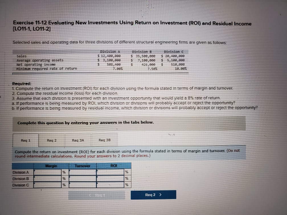  chapter 11 q.6 ch. 11 q.6 Exercise 11-12 Evaluating New Investments