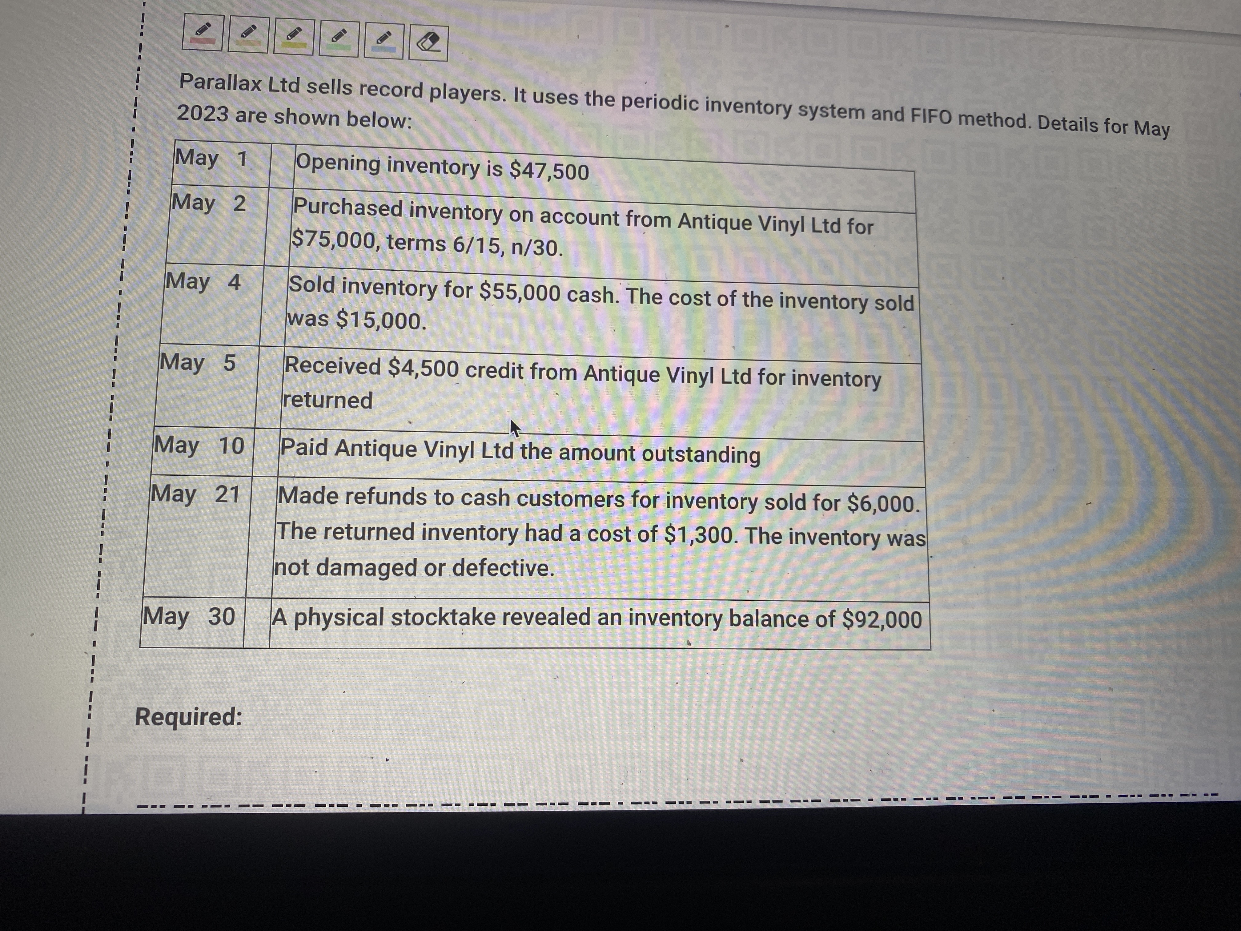  What is required is to by using the periodic method, prepare