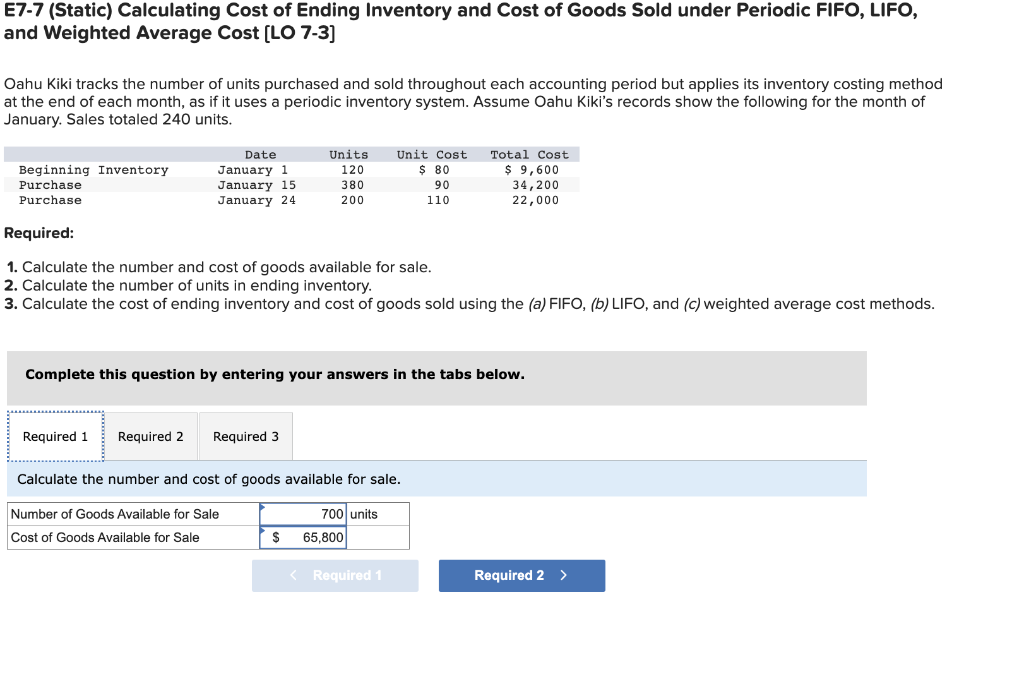 got everything correct except the fifo and lifo parts E7-7 (Static) Calculating