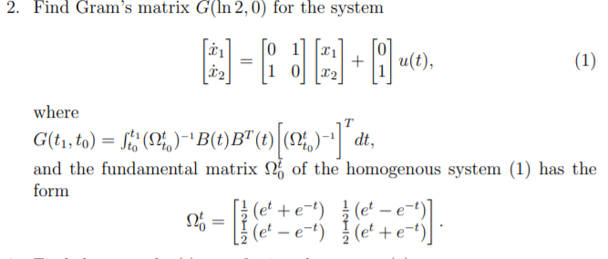 There is no extra knowledge 2. Find Gram's matrix G(In 2,0) for