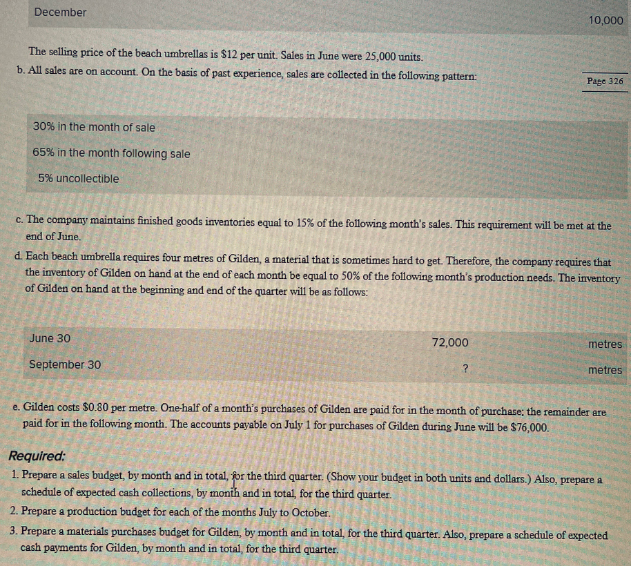 of the Sales, Production, and Purchases Budgets [LO2- CC5, 6, 7] CHECK