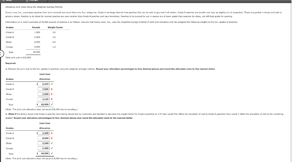 please bold answers for each secrection chap7 7 BEX.07.08 CON Allocating Joint