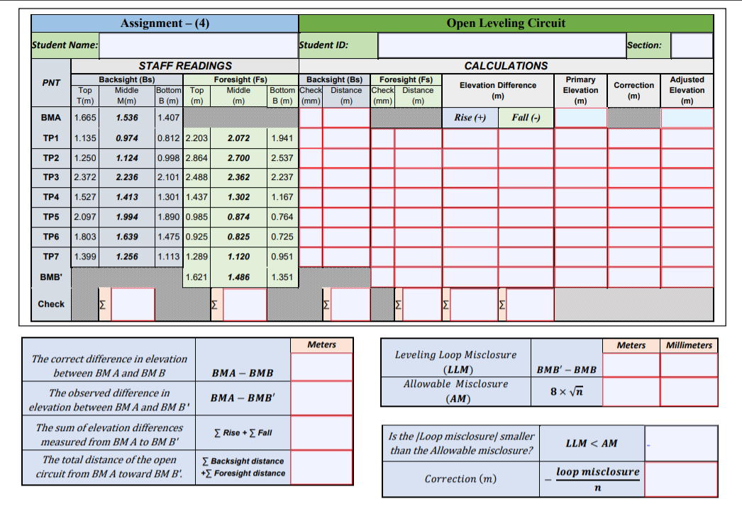  Assignment - (4) Open Leveling Circuit Student Name: Student ID: Section: