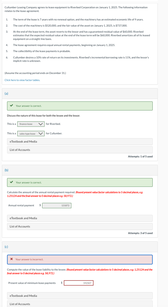 Please help me with the last part! Please hurry Cullumber Leasing