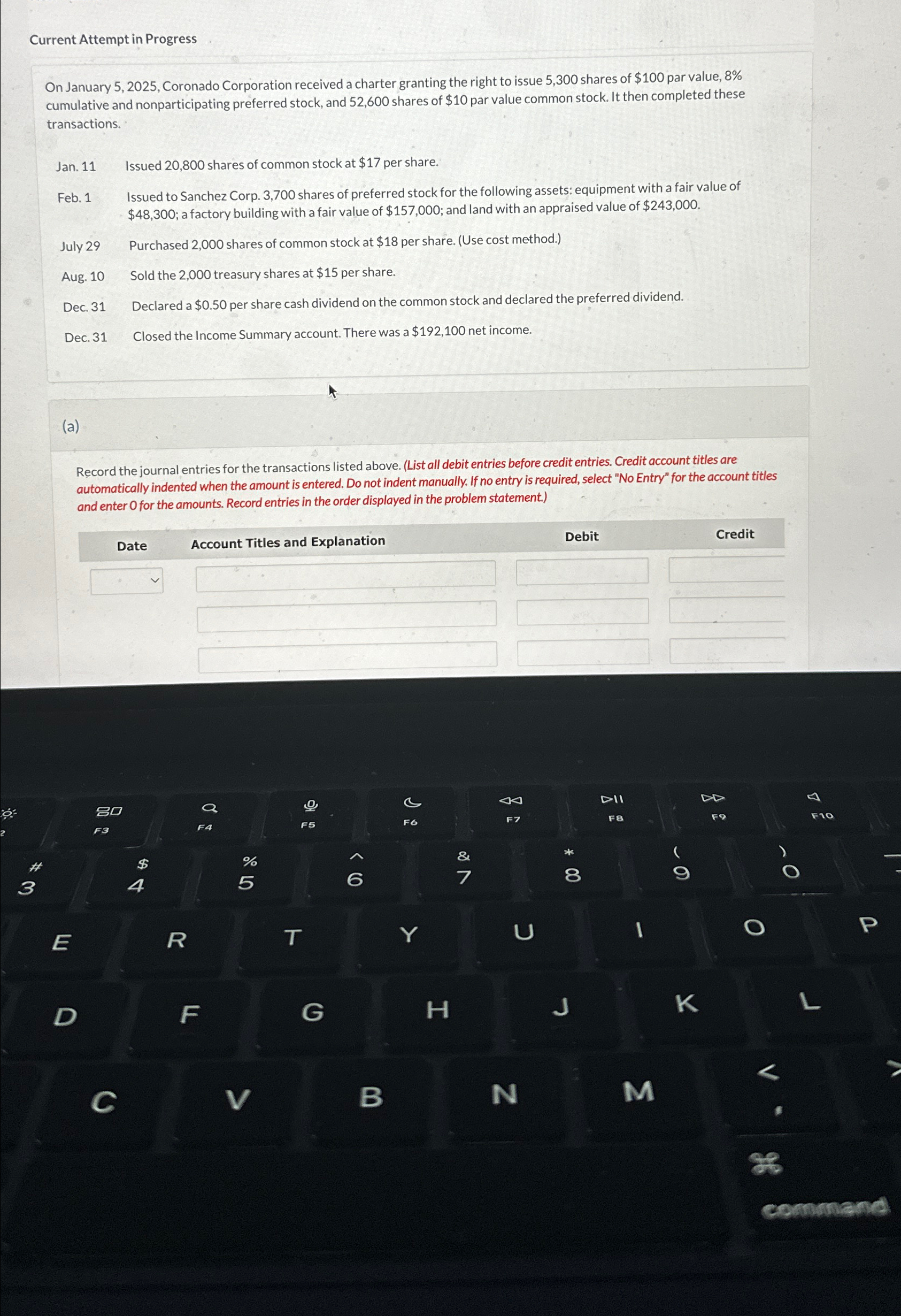  Current Attempt in Progress On January 5,2025, Coronado Corporation received a