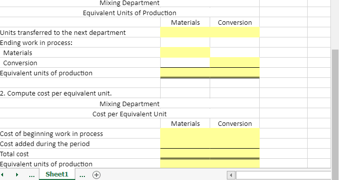 Costing and the Weighted-Average Method using Excel's SUM and Basic Math Functions