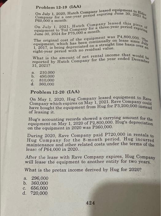 Please answer 12-19 and 12-20 please a Problem 12-19 (IAA) On July