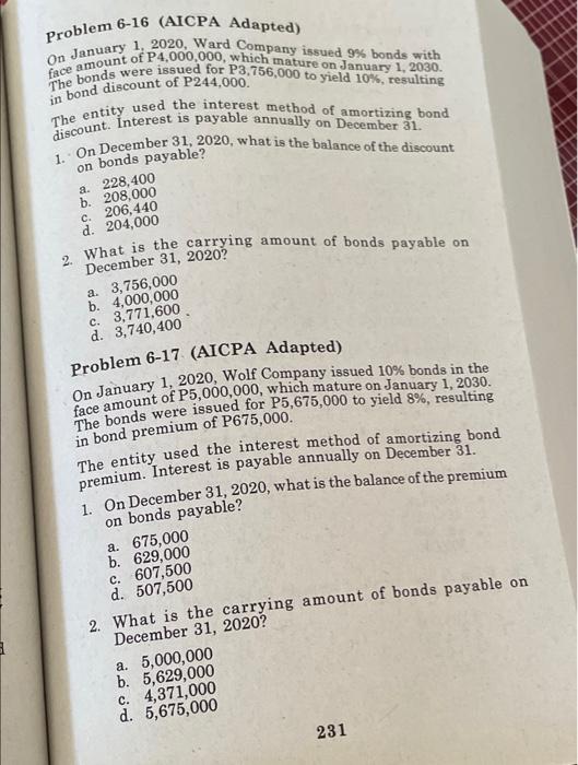 PROBLEM 6 - 16 and 17 PLEASE WITH SOLUTION PLEASE Problem 6-16
