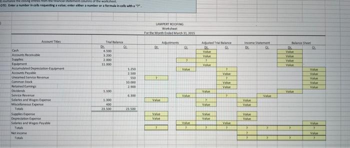 1 P4-1A Prepare a worksheet financial statements, and adjusting and closing entries