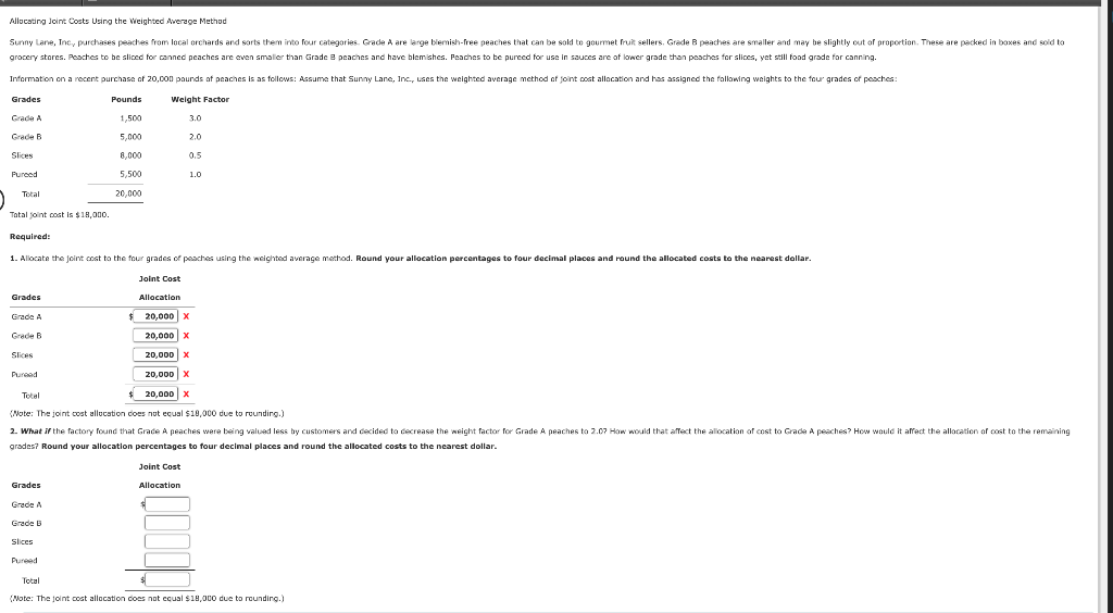  Chapter 7 BEX BEX.07.08 Allocating Joint Costs Using the weighted Average