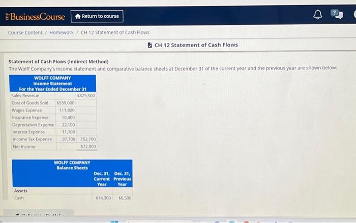 how to do part D on the following question Statement of Cash