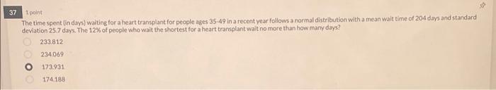 PLEASE HELP ASAP 37 point The time spent tin days) walting for