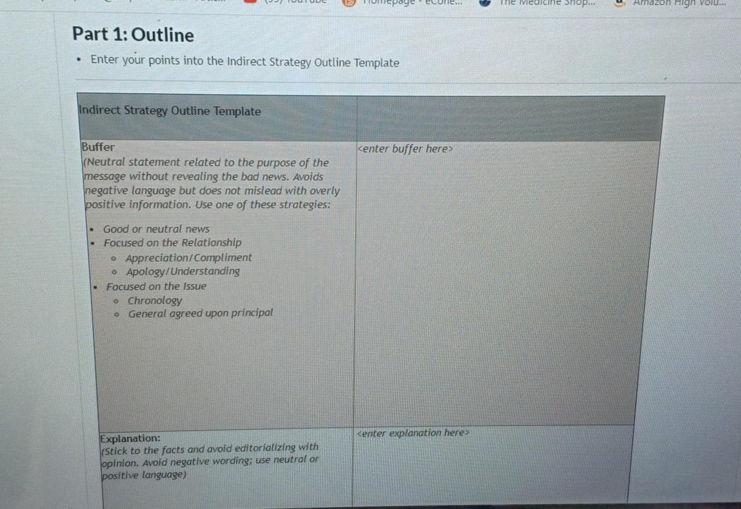 your response using an Indirect Strategy. 3. Use the Indirect Strategy Quick