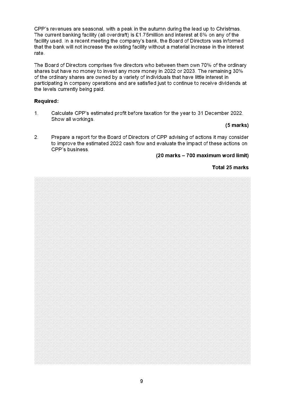 that manufactures training shoes. The company was founded five years ago and