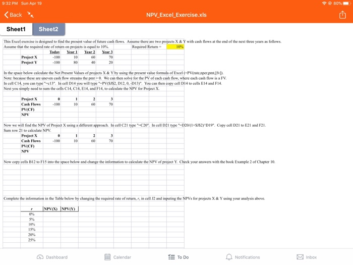  This Excel exercise is designed to find the present value of