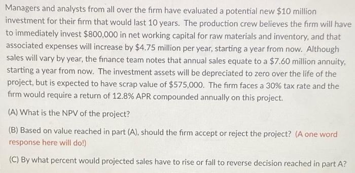 Please help ASAP!! Managers and analysts from all over the firm