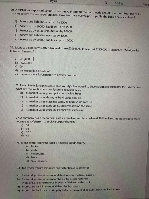 no explanation needed, please answer all the MCQs only Styles Editing Adob