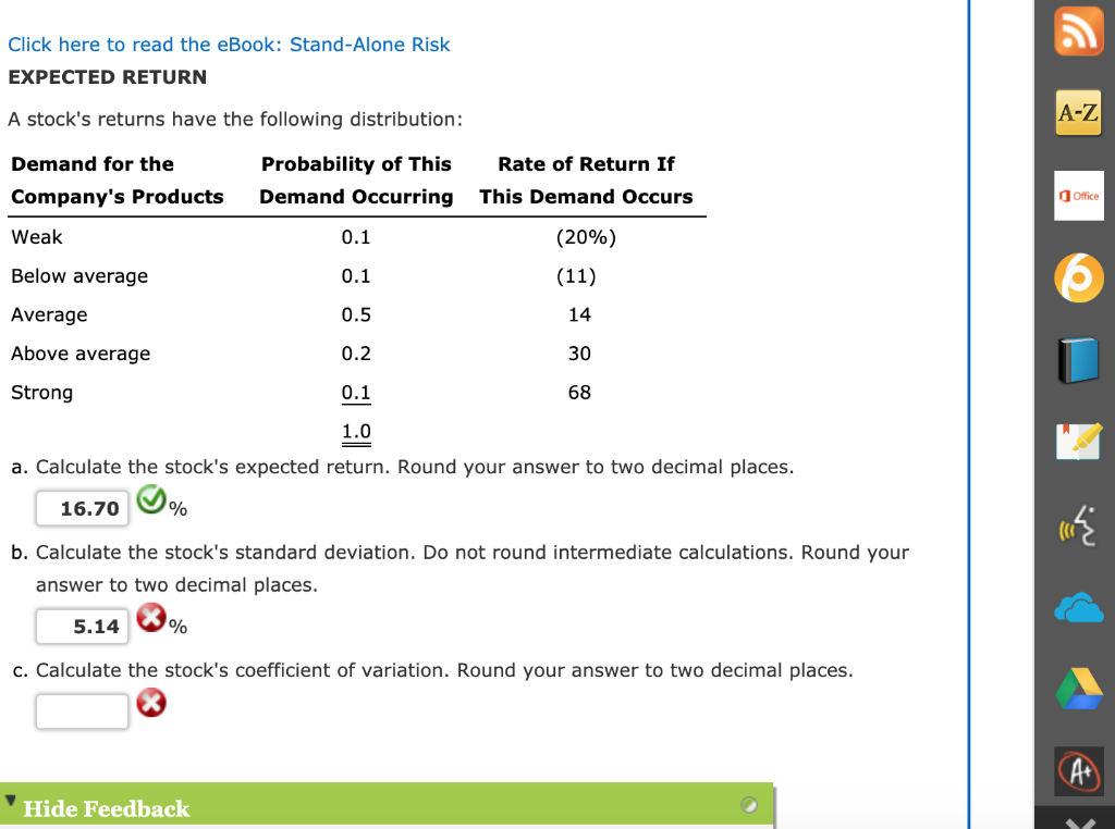 Click here to read the eBook: Stand-Alone Risk EXPECTED RETURN A