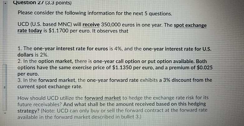  Question 2/ (3.3 points) Please consider the following information for the