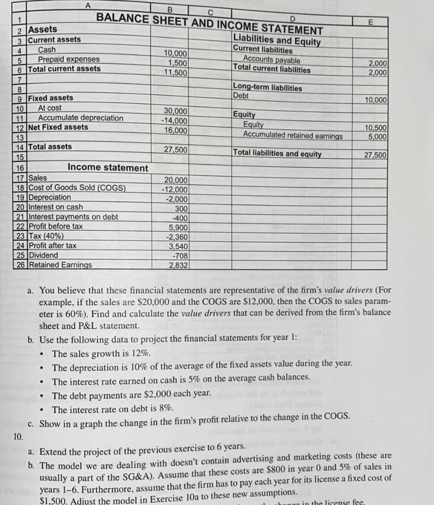  ONLY QUESTION 10! use excel and show the formulas used E