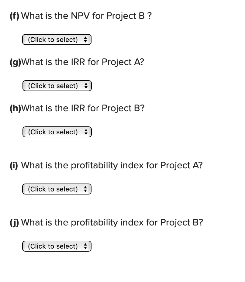4 Cash Flow (A) -$259,624 26,700 58,000 53,000 408,000 Cash Flow (B)