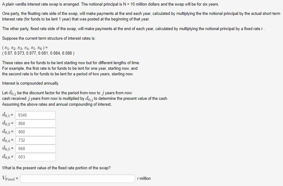 Need help in solving Vfix please. Thank you. A plain vanilla