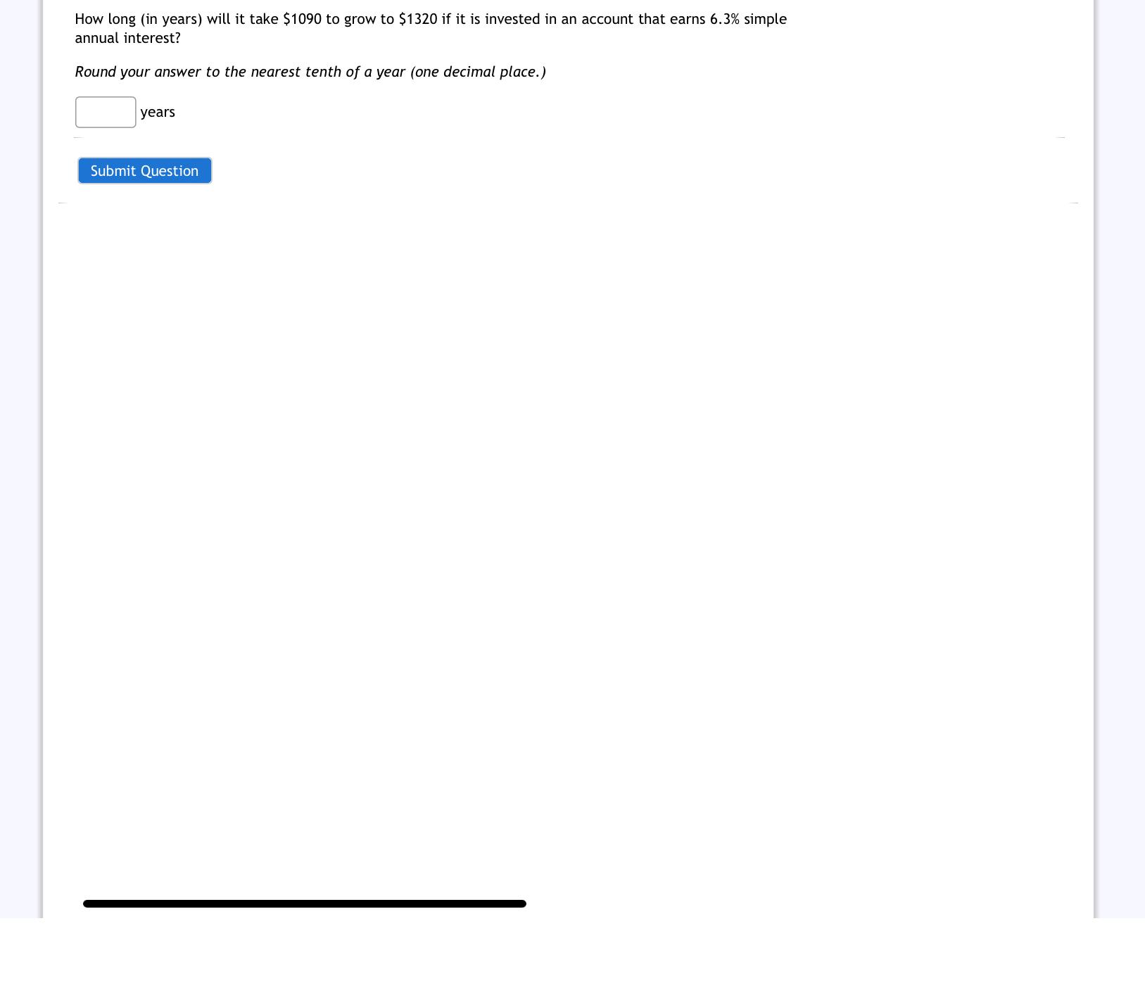  How long (in years) will it take $1090 to grow to