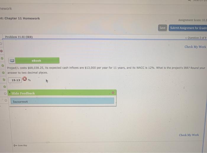  nework at: Chapter 11 Homework Assignment Score: 55. Save Submit Assignment