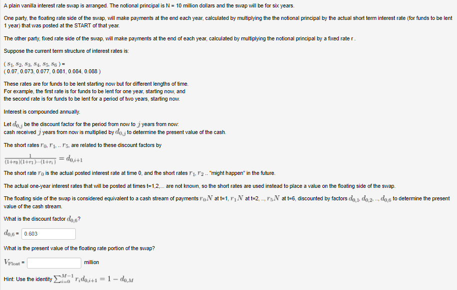  Need help in solving for Vfloat. Thank you. A plain vanilla