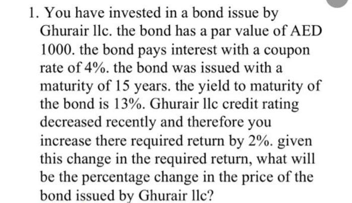 please include formula and show work, thank you 1. You have invested